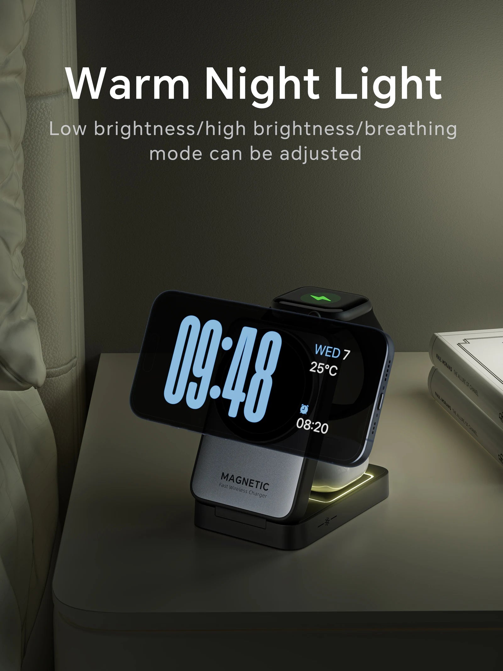 Foldable 3-in-1 Travel Wireless Charging Stand for iPhone & Apple Watch