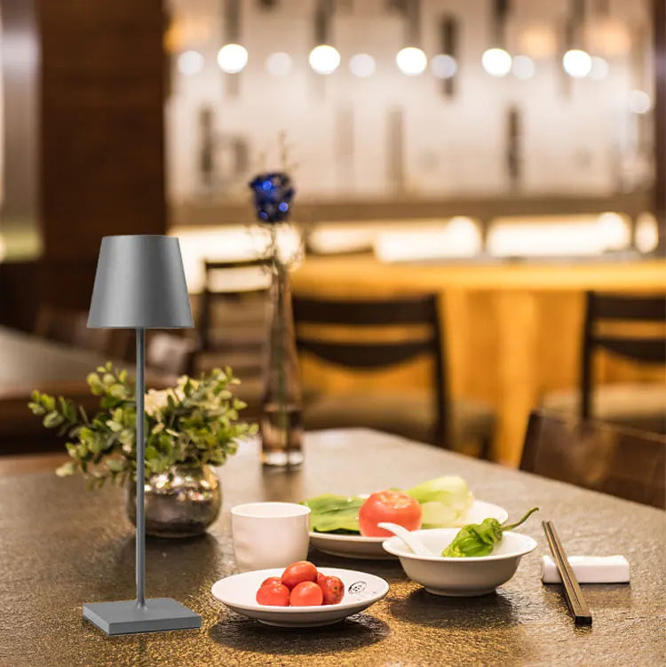 IP54 Waterproof Cordless Table Lamp – Touch Dimming, USB Rechargeable, Hotel Style