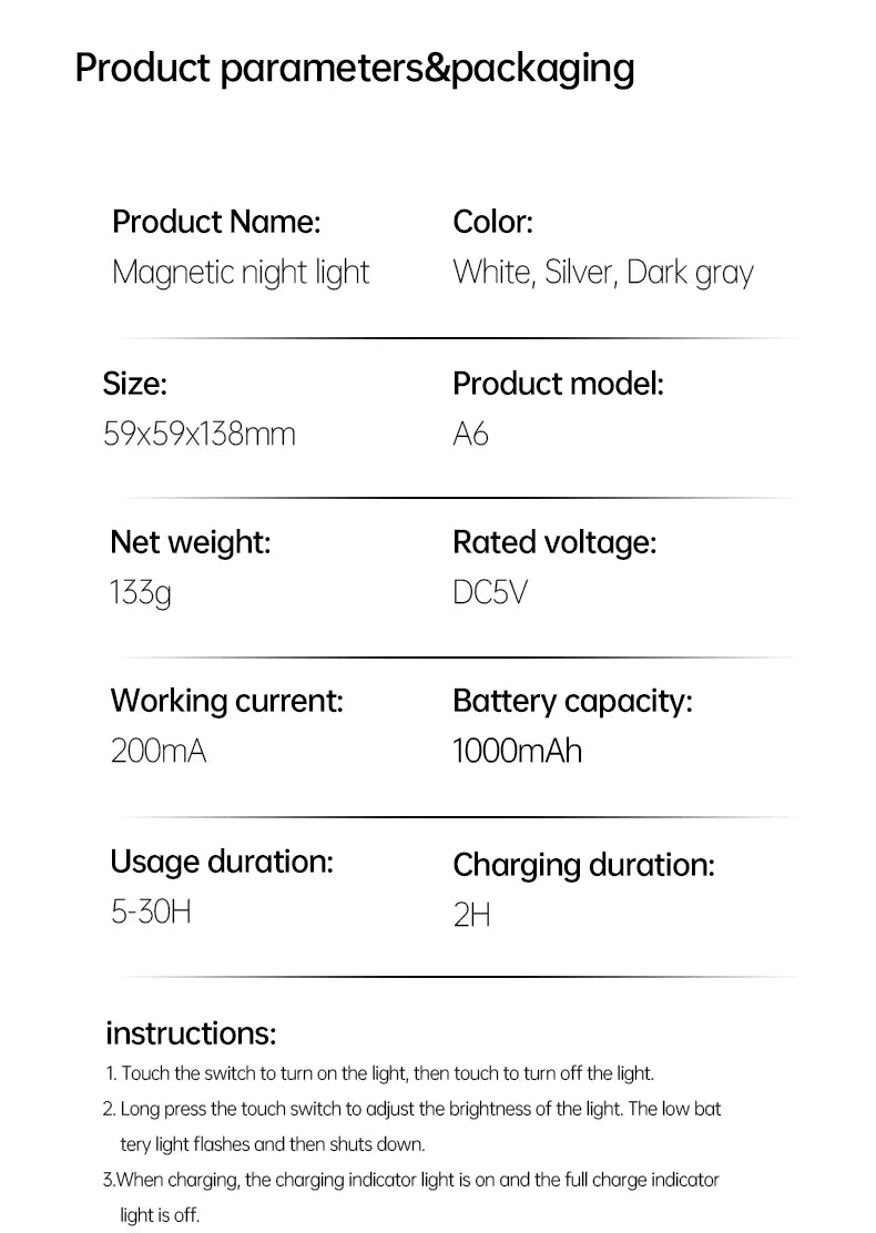 Minimalist Cordless Table Lamp – 3-Level Dimmable Rechargeable LED