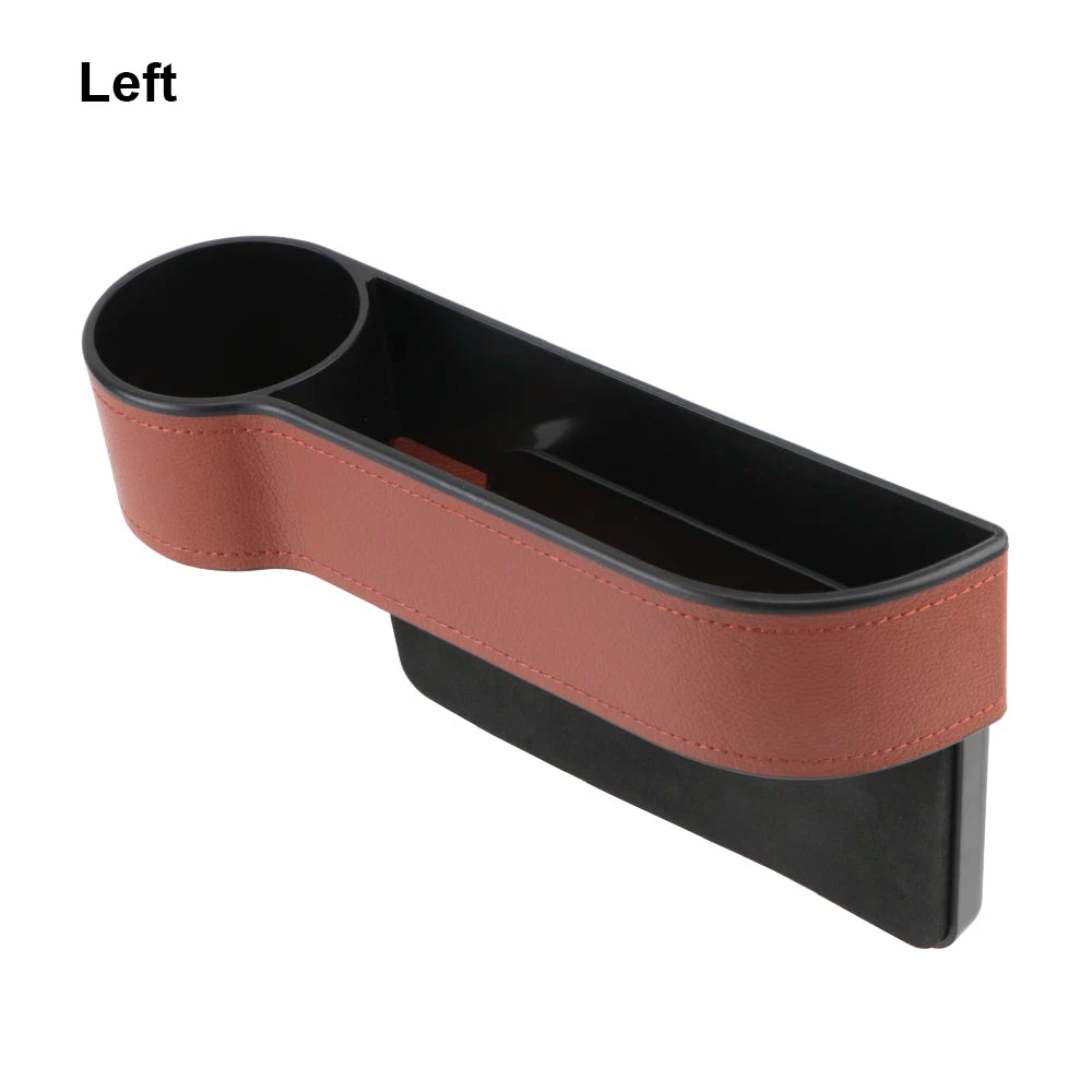 PU Leather Car Seat Gap Storage Box with Charging Hole – Left & Right, Universal Fit