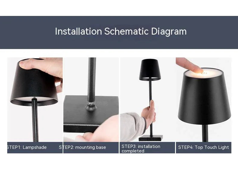 Cordless Dimmable Table Lamp – Touch Control, Indoor & Outdoor Atmosphere Light