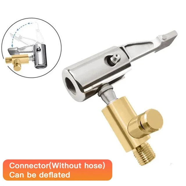 Tire Air Chuck with Barb Connector – Zinc Alloy Inflator Chuck for Car Hose Repair