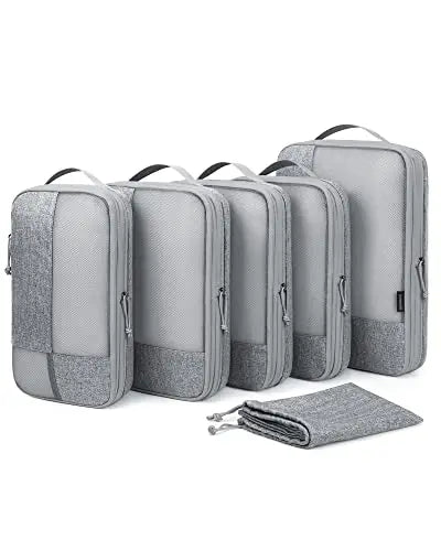 BAGSMART 6-Piece Compression Packing Cubes Set – Expandable Travel Luggage Organizer with Shoe Bag