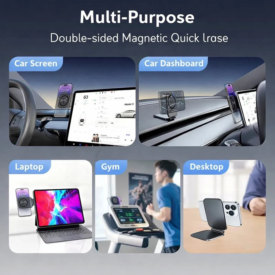 Foldable Magnetic Car Phone Mount – Adjustable Dashboard Holder