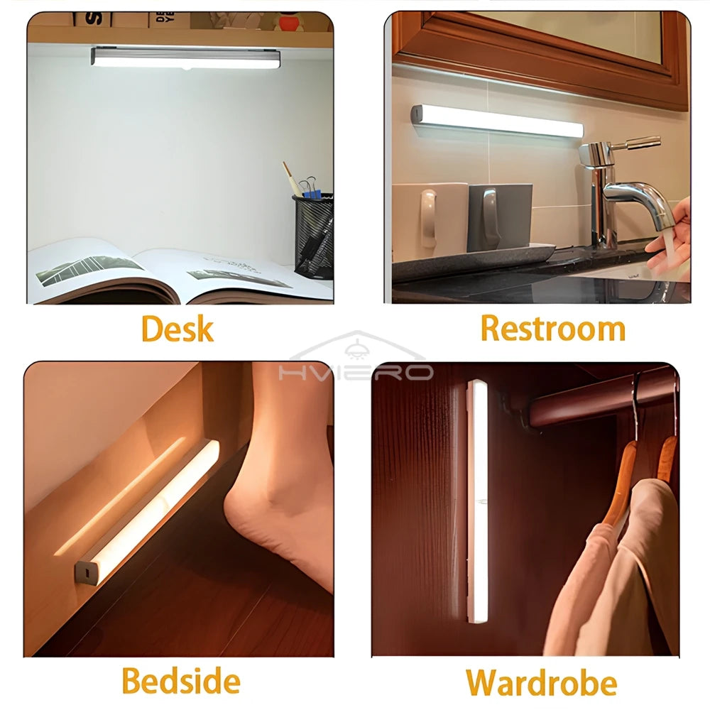 PIR Motion Sensor LED Bar Light – Magnetic Mount, USB Rechargeable, 10–50cm