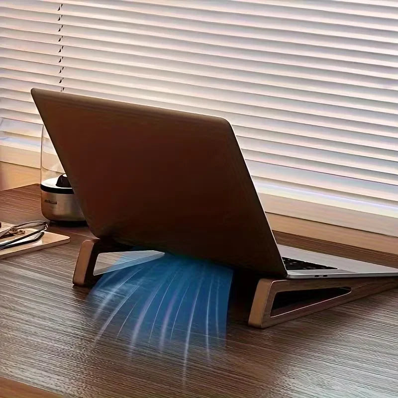 Foldable Bamboo Laptop Stand with Ergonomic Adjustable Angle