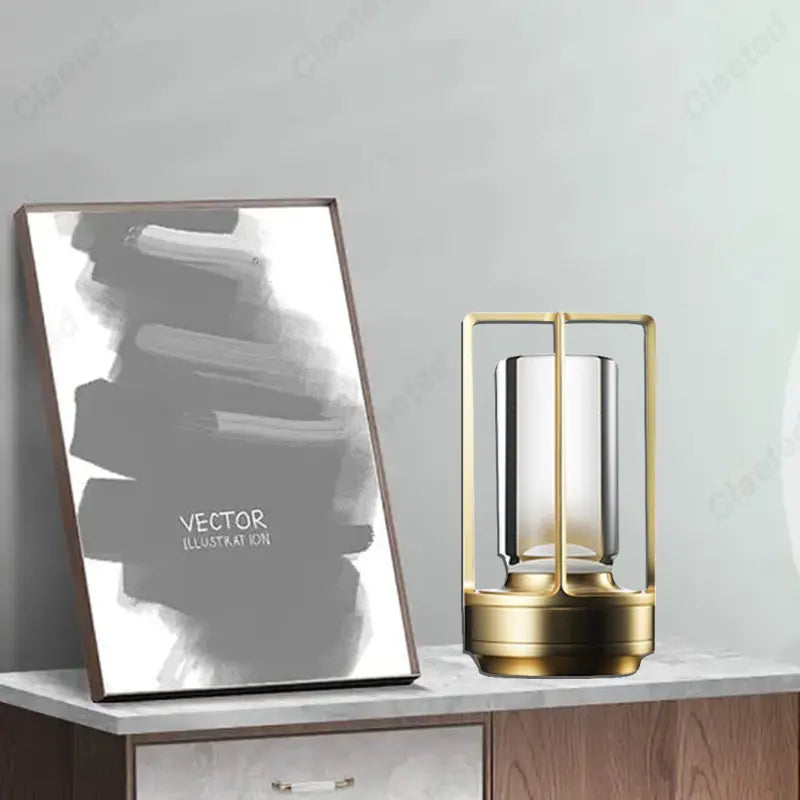 Industrial Cordless Table Lamp – RGB & 3-Color LED, Metal, Indoor & Outdoor