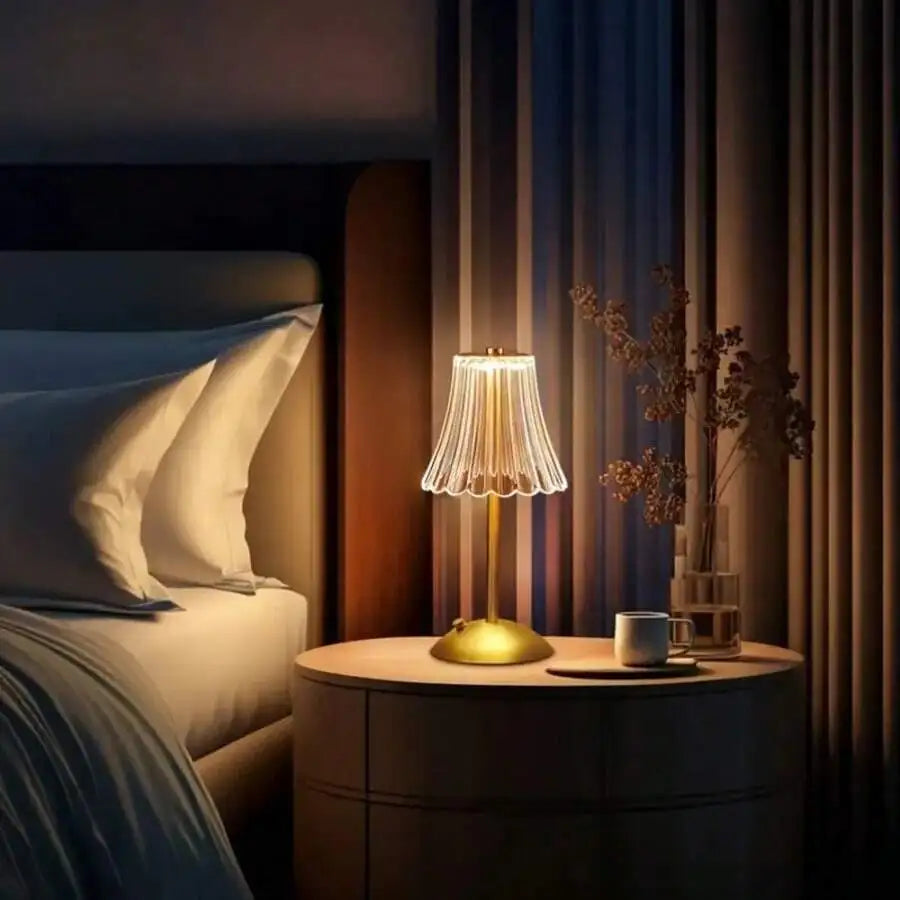Cordless LED Table Lamp – USB Rechargeable, Gold Brass, Indoor/Outdoor