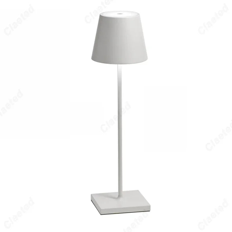 IP54 Waterproof Cordless Table Lamp – Touch Dimming, USB Rechargeable, Hotel Style