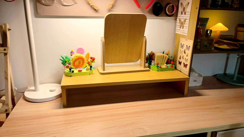 Ergonomic Monitor Riser Stand with Keyboard Storage & Desk Organizer