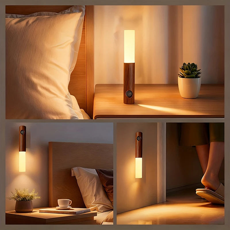 Magnetic Motion Sensor LED Wall Night Light – USB Rechargeable, Indoor