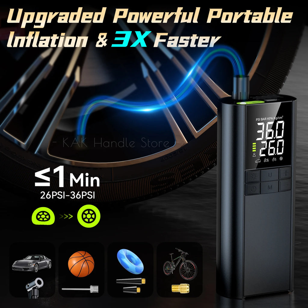 Portable Tire Inflator – 150 PSI Air Compressor with 8000mAh Battery & Auto Shutoff