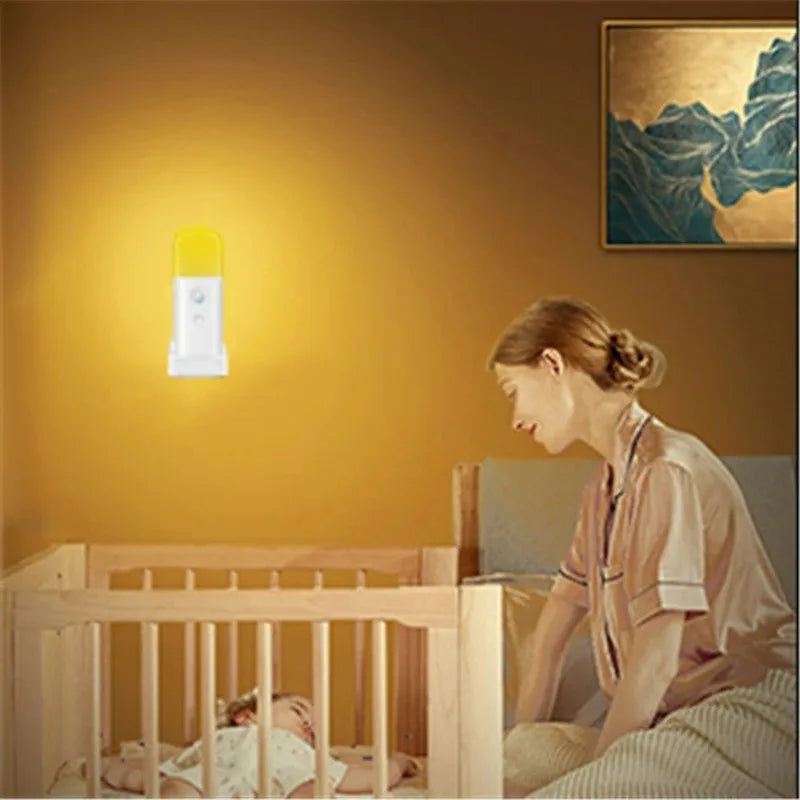 Motion Sensor Night Light Indoor USB Rechargeable Dimmable LED Light Portable Motion Activated Night Lamp for Kids Room Bedroom