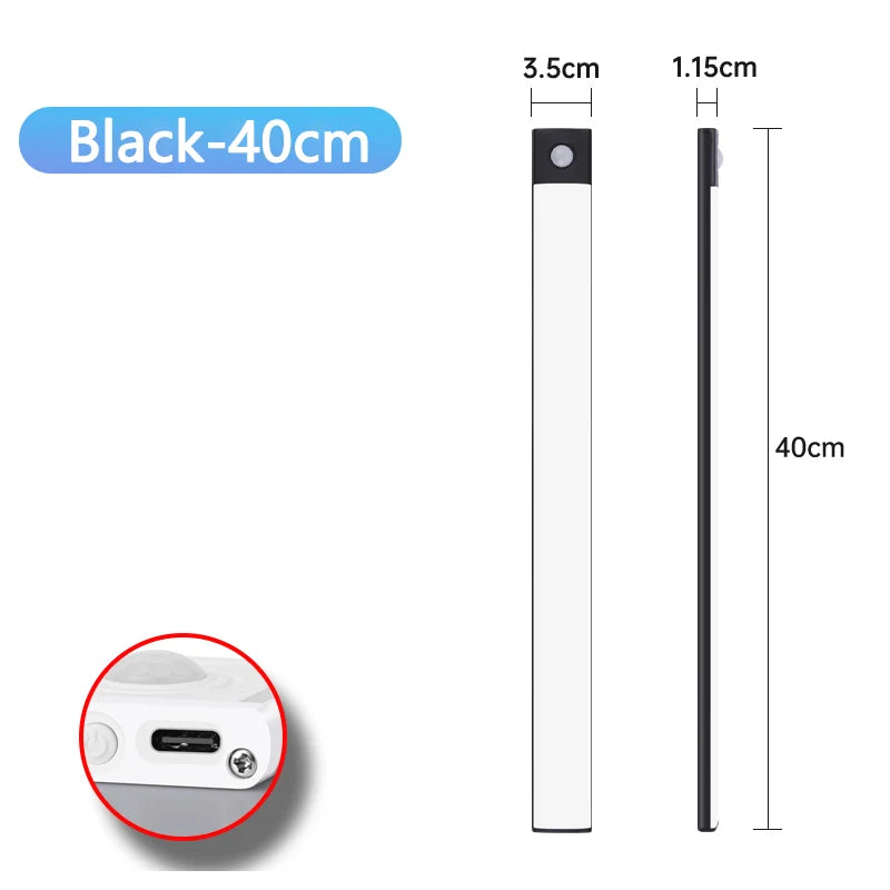 Slim Magnetic LED Strip Light – Motion Sensor, USB Rechargeable, 3-Color