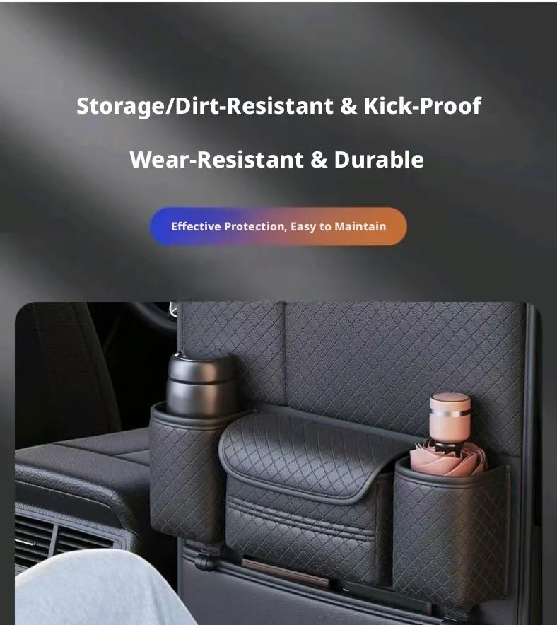 High-Capacity Car Seat Gap Organizer | Built-In Cup Holder | Premium PU | Universal Fit