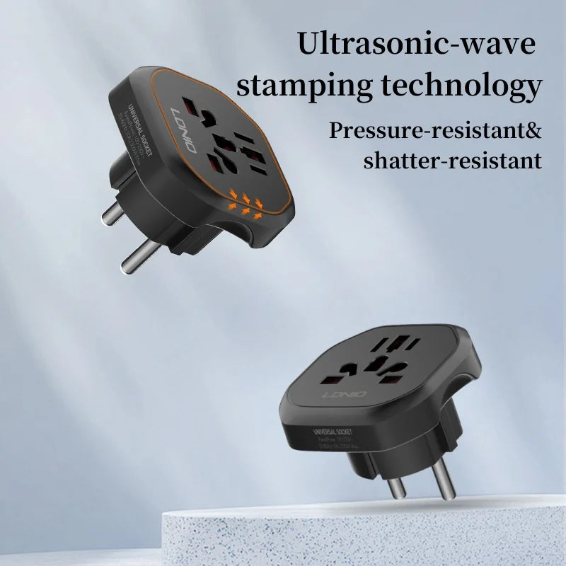 LDNIO Universal Travel Adapter EU/KR to UK/US/AU Plug Converter