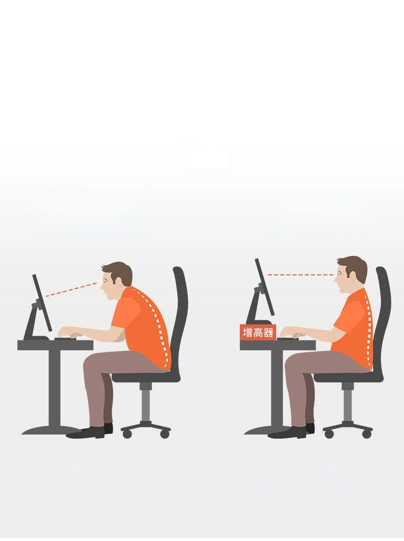 Ergonomic Monitor Riser Stand with Keyboard Storage & Desk Organizer