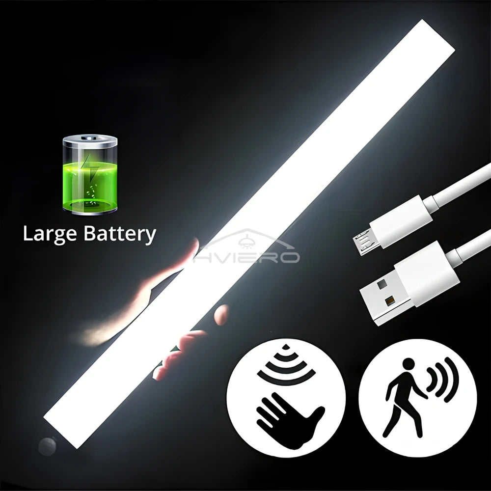 PIR Motion Sensor LED Bar Light – Magnetic Mount, USB Rechargeable, 10–50cm