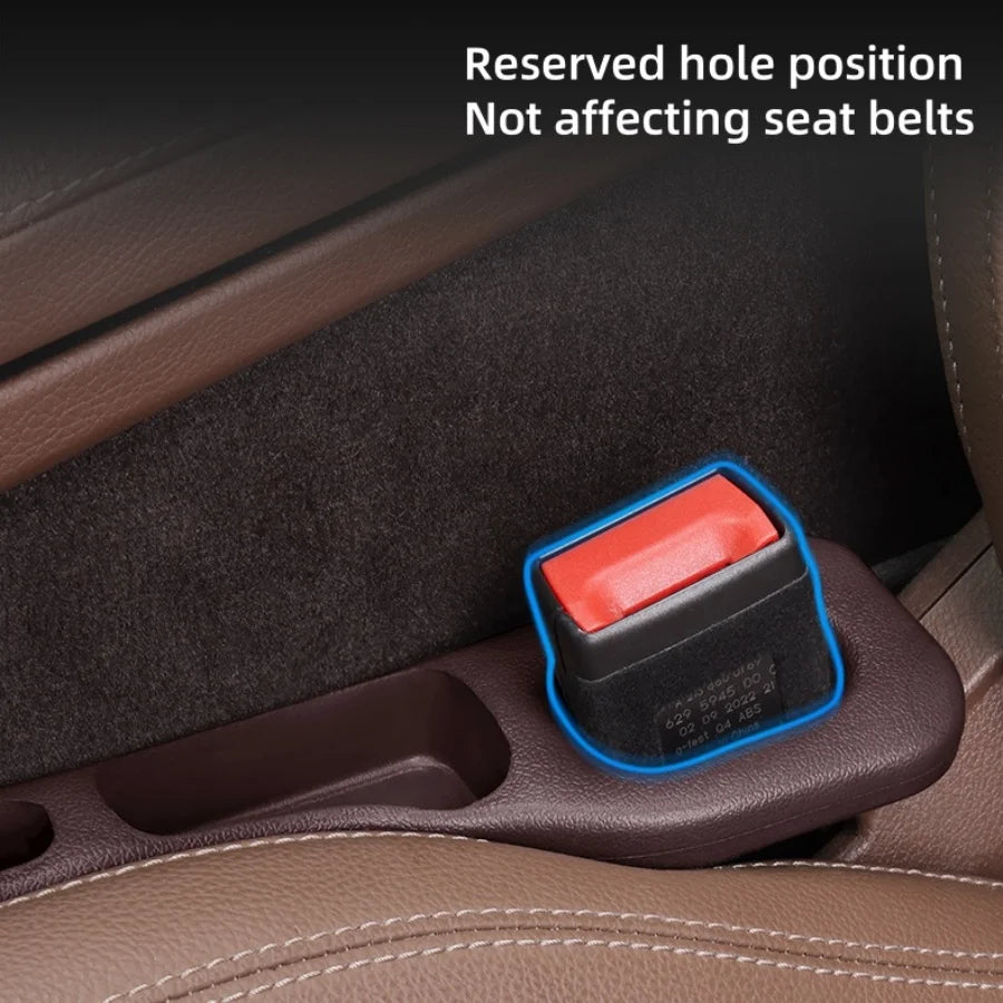 2-Pack Waterproof PU Car Seat Gap Plug Strip with Storage Grooves