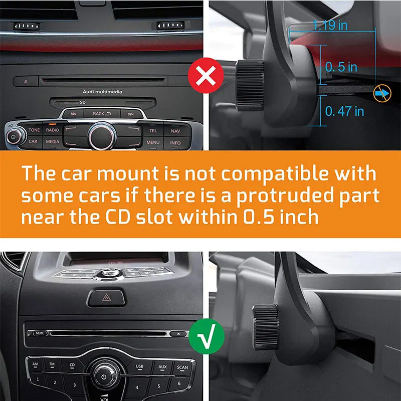 Magnetic Car Phone Holder | CD Slot Mount | Universal Fit for iPhone & Android