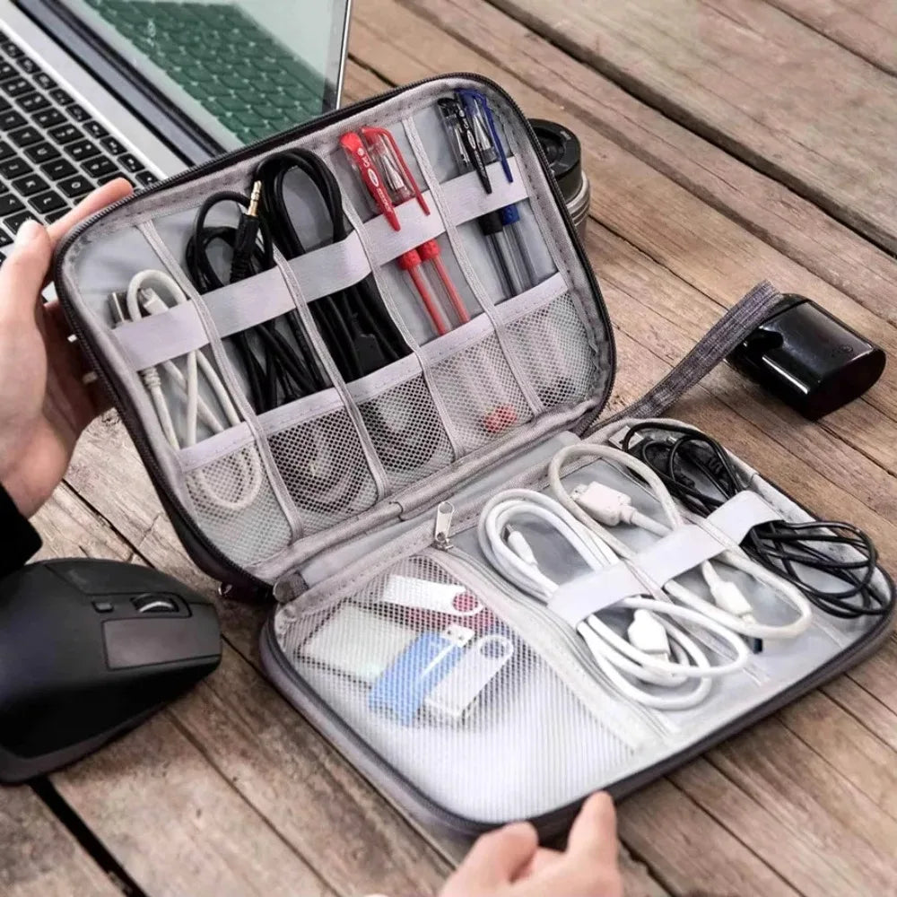Waterproof Portable Electronic Accessory Organizer Bag for Cables & Chargers