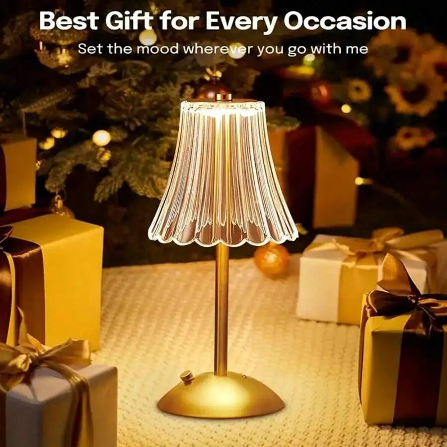 Cordless LED Table Lamp – USB Rechargeable, Gold Brass, Indoor/Outdoor