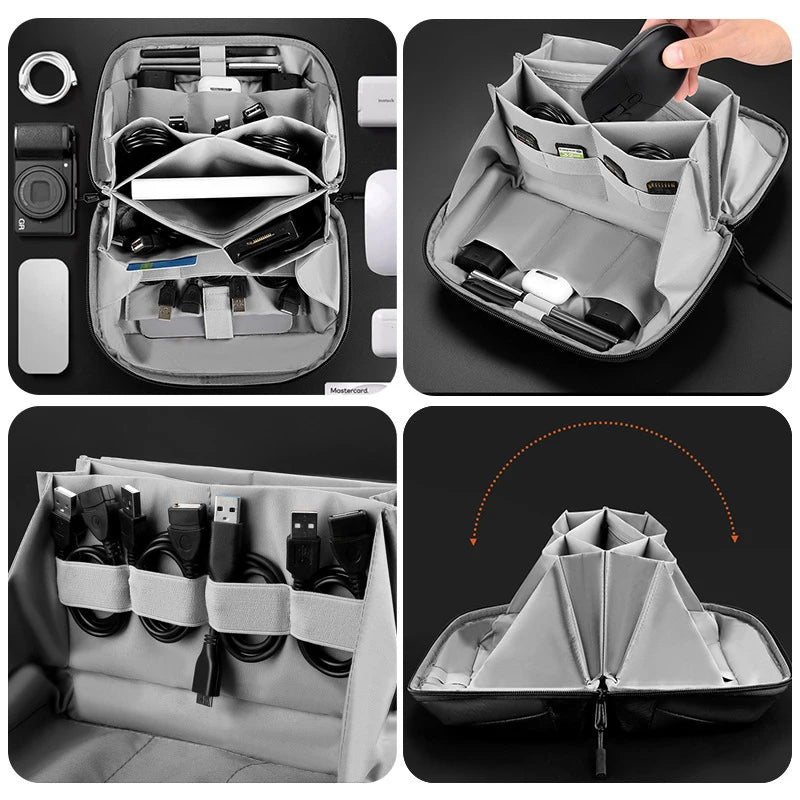 Waterproof Portable Cable & Charger Storage Bag Travel Electronic Organizer Case