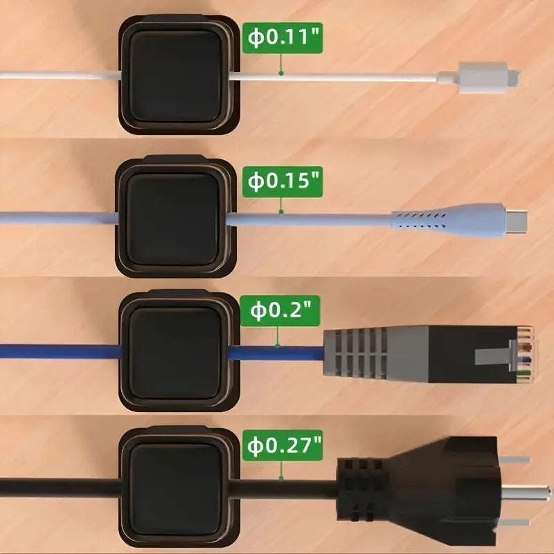 Magnetic Cable Clips – Desk Cord Organizer & Wire Holder (6-Pack)