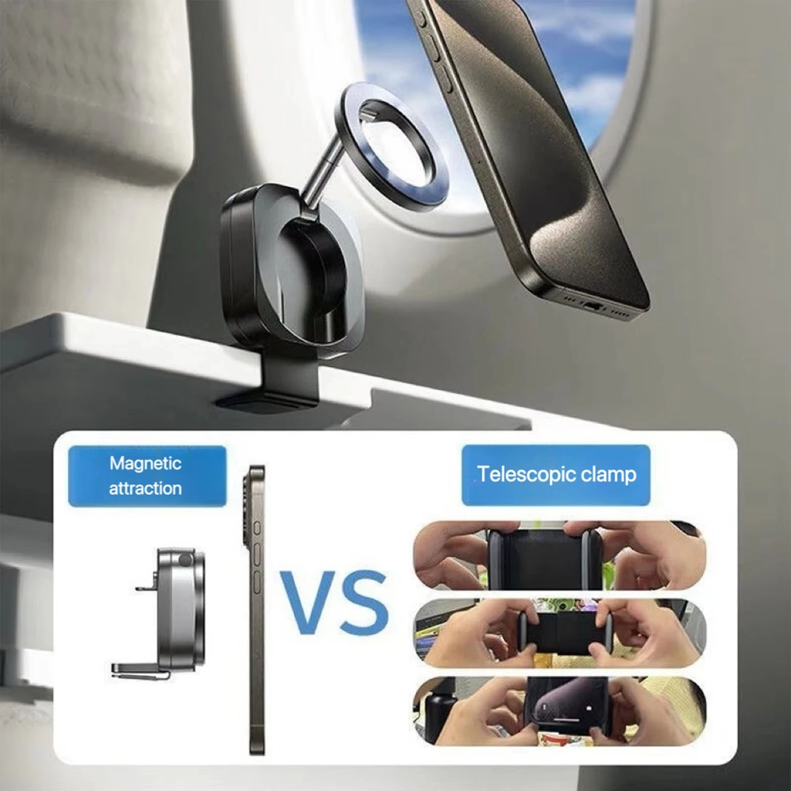 Foldable Magnetic Car Phone Holder – Backseat Mount for Navigation, GPS & Video Recording
