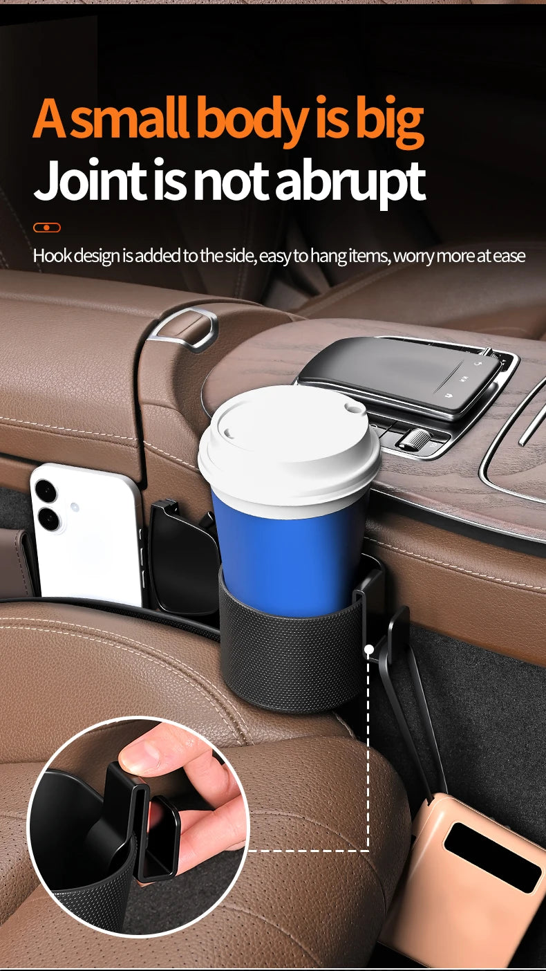 Car Seat Gap Filler Organizer | Cup Holder & Hook | TPE | 2-Pack