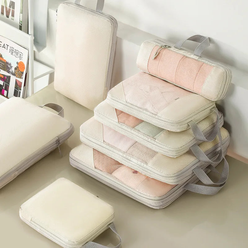 Expandable Compression Packing Cubes – Lightweight Travel Organizer Set for Suitcases