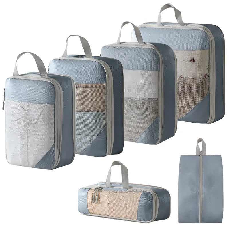Expandable Compression Packing Cubes – Lightweight Travel Organizer Set for Suitcases