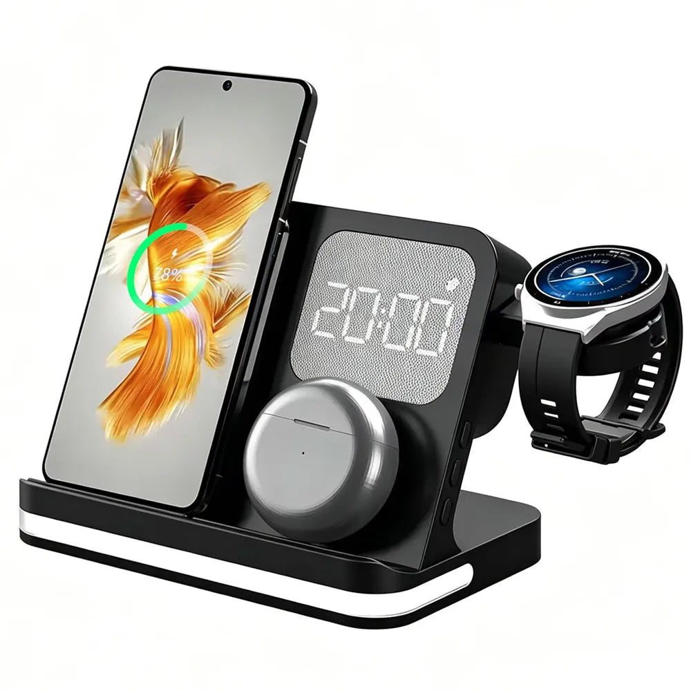 4-in-1 Wireless Charging Station with Alarm Clock Samsung