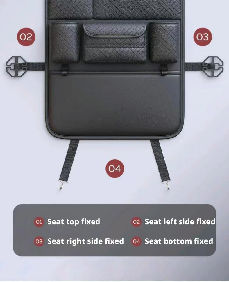 High-Capacity Car Seat Gap Organizer | Built-In Cup Holder | Premium PU | Universal Fit