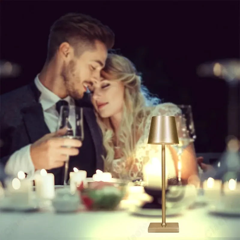 IP54 Waterproof Cordless Table Lamp – Touch Dimming, USB Rechargeable, Hotel Style