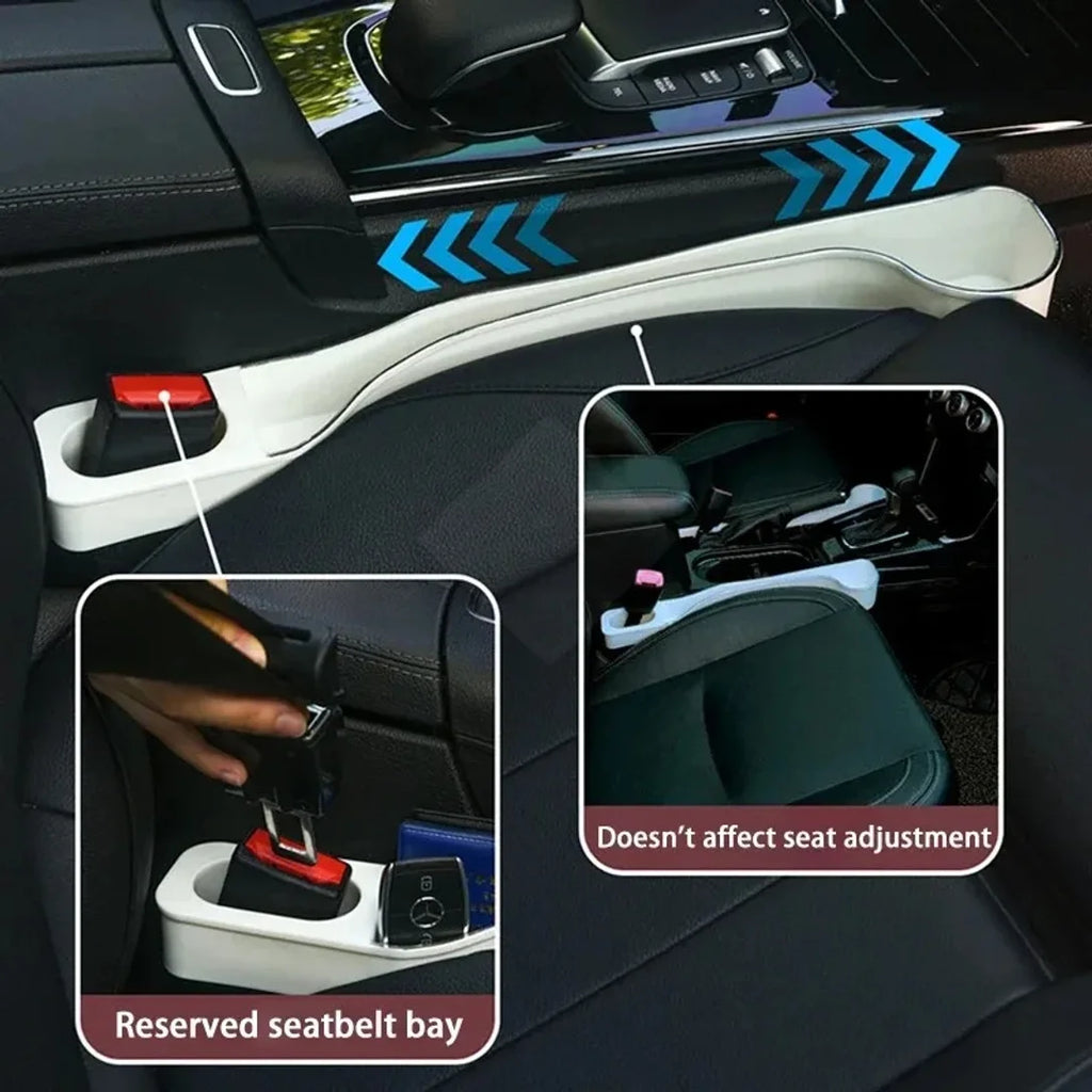 Car Seat Gap Filler Organizer 2-Pack – with Cup Holder & Phone Holder, Universal Fit
