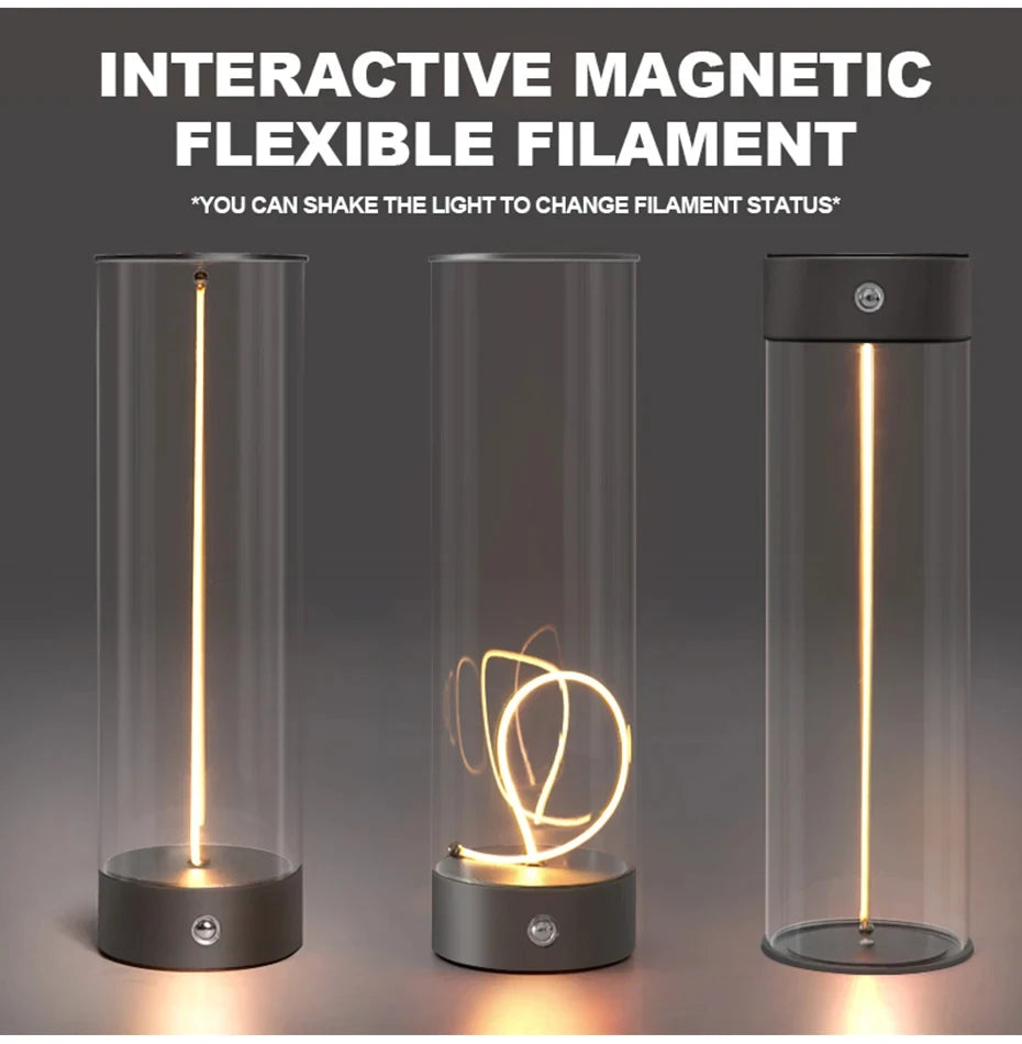 Cordless LED Table Lamp with Magnetic Adjustable Filament – 3-Mode Dimming