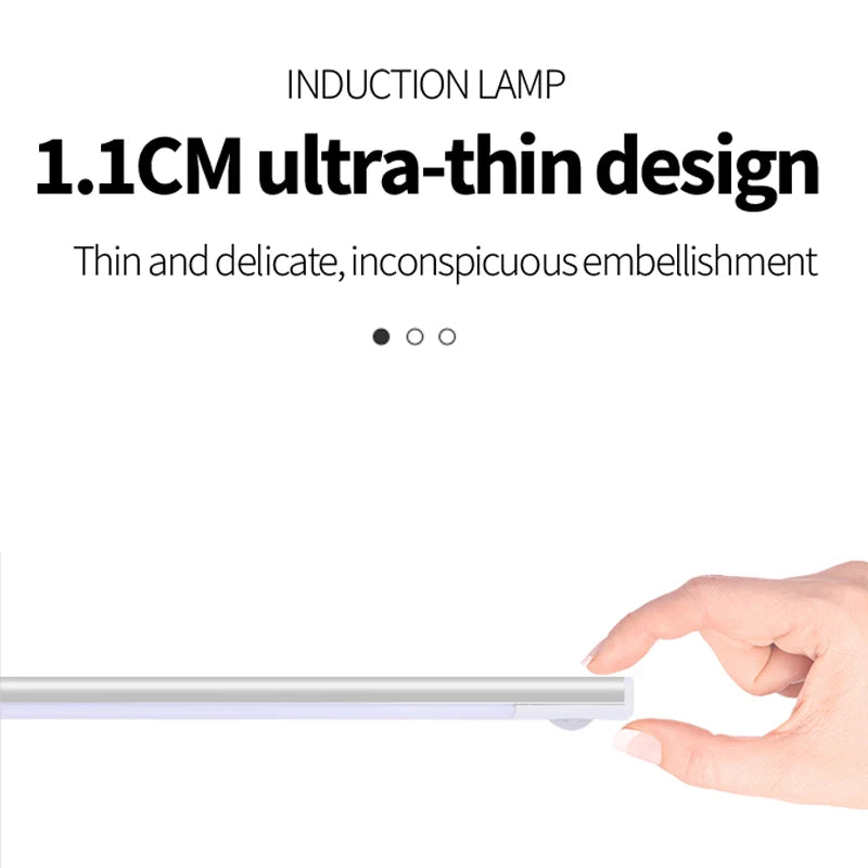 Slim Magnetic LED Strip Light – Motion Sensor, USB Rechargeable, 3-Color