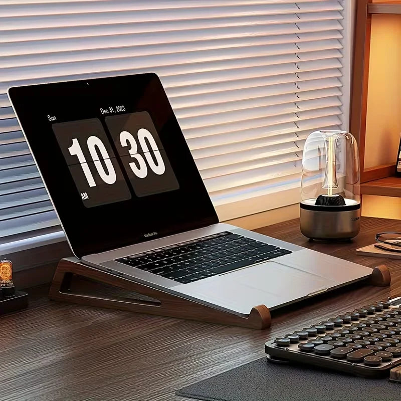 Foldable Bamboo Laptop Stand with Ergonomic Adjustable Angle