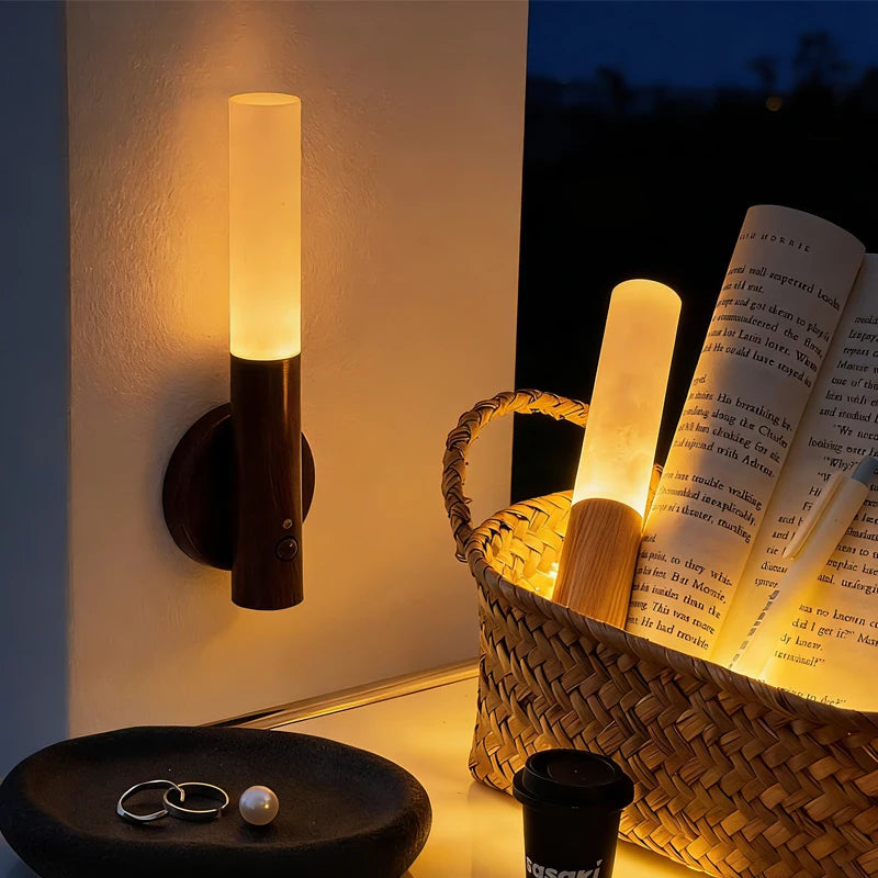 Magnetic Motion Sensor LED Wall Night Light – USB Rechargeable, Indoor