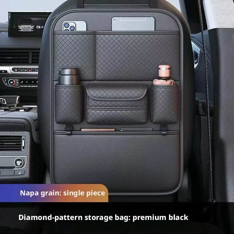 High-Capacity Car Seat Gap Organizer | Built-In Cup Holder | Premium PU | Universal Fit