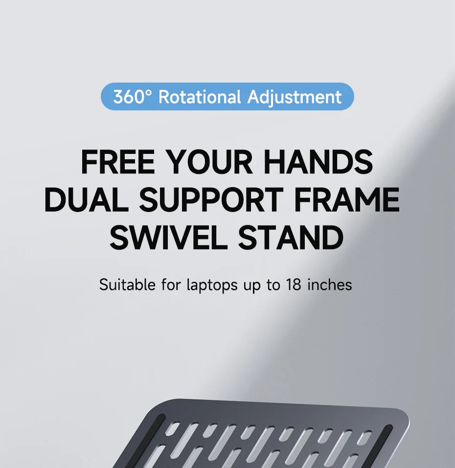Adjustable Laptop Stand – 360° Rotating, Ergonomic, Fits Up to 18 Inches