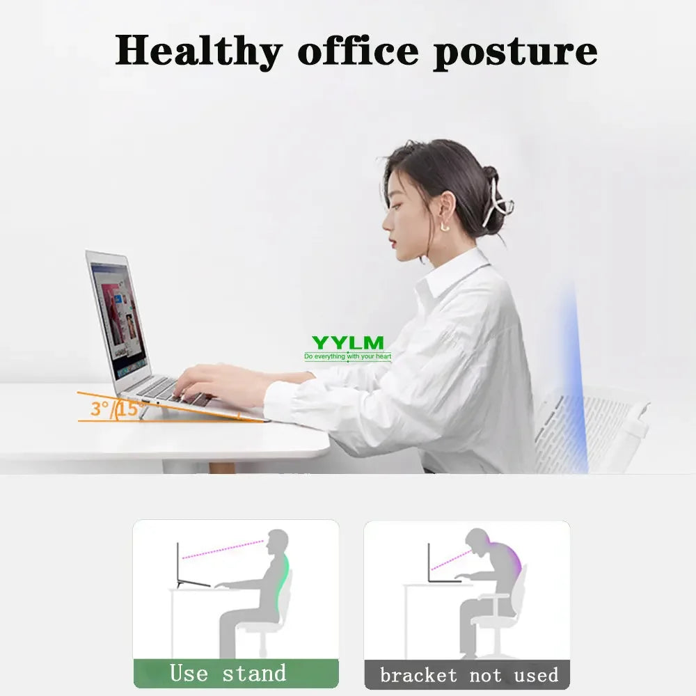 Compact Aluminum Laptop Riser with Portable Folding Legs