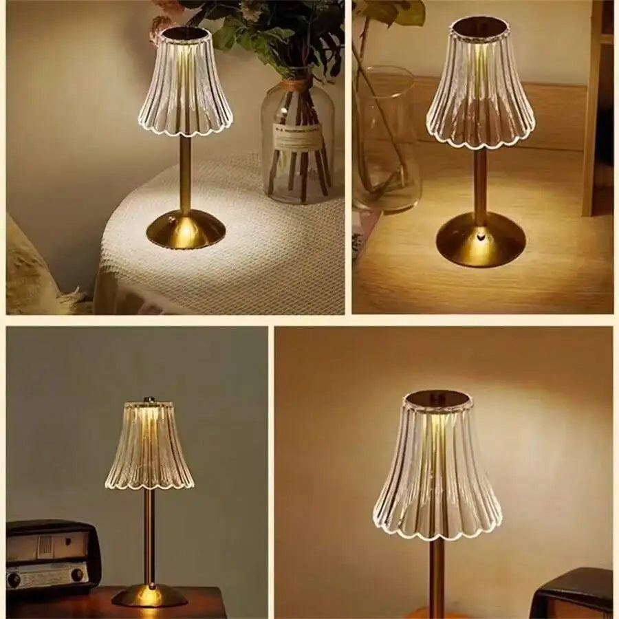 Cordless LED Table Lamp – USB Rechargeable, Gold Brass, Indoor/Outdoor