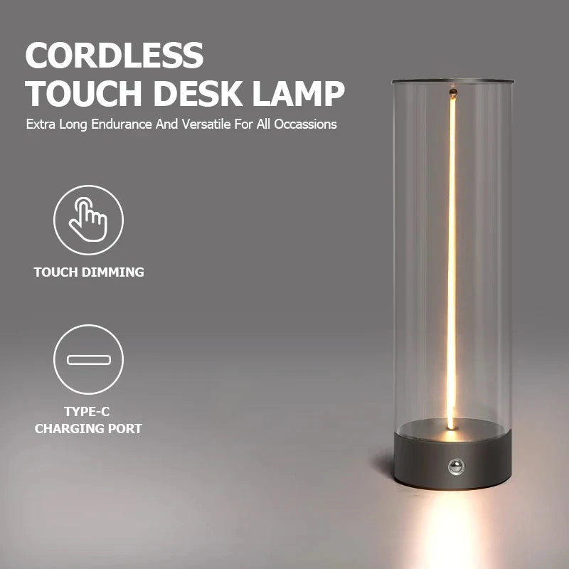 Cordless LED Table Lamp with Magnetic Adjustable Filament – 3-Mode Dimming