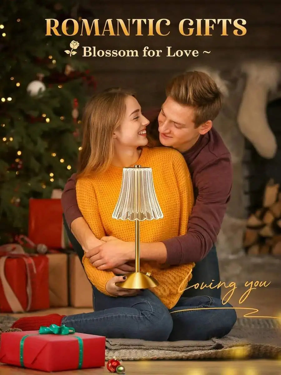 Cordless LED Table Lamp – USB Rechargeable, Gold Brass, Indoor/Outdoor