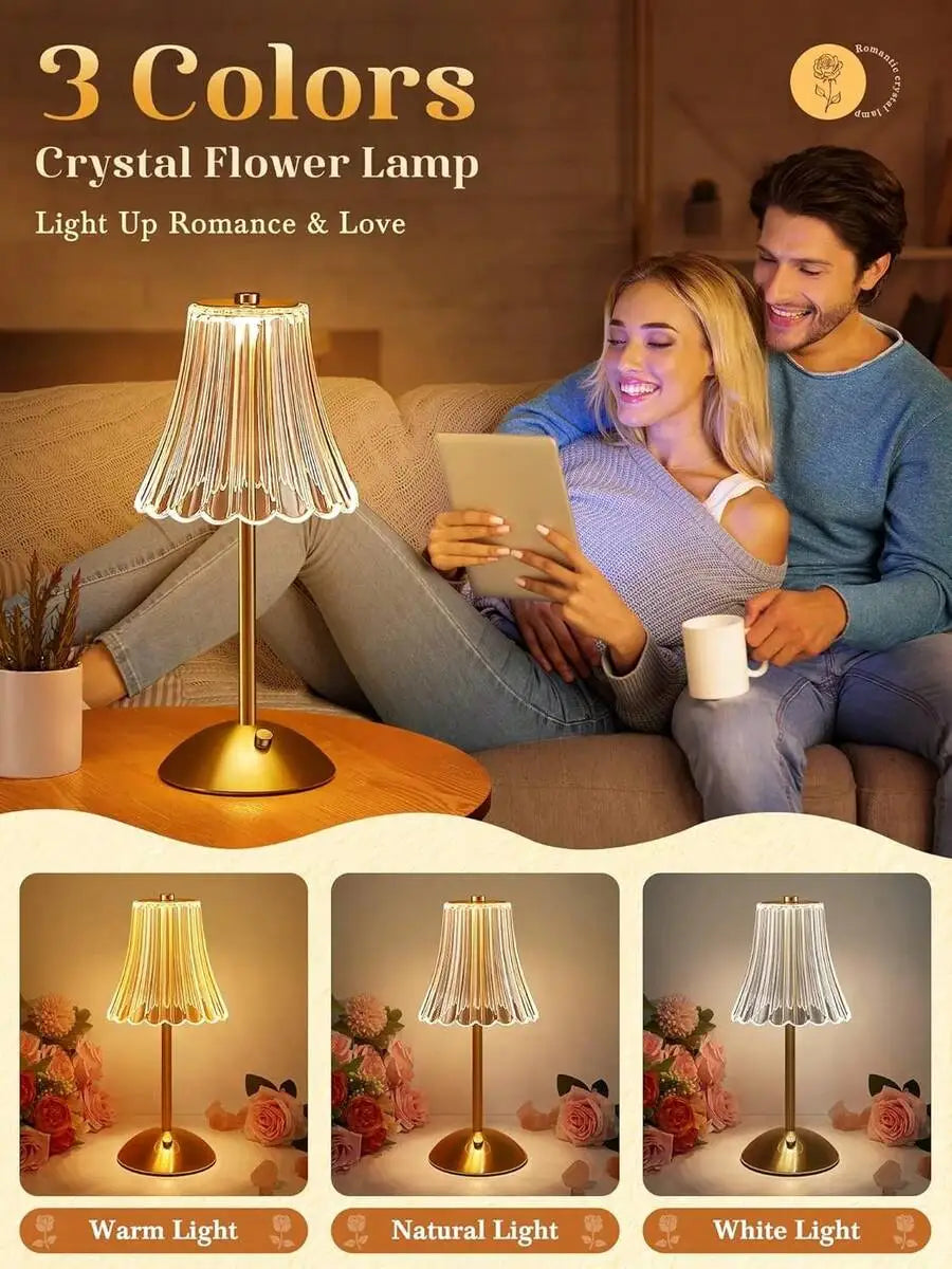 Cordless LED Table Lamp – USB Rechargeable, Gold Brass, Indoor/Outdoor