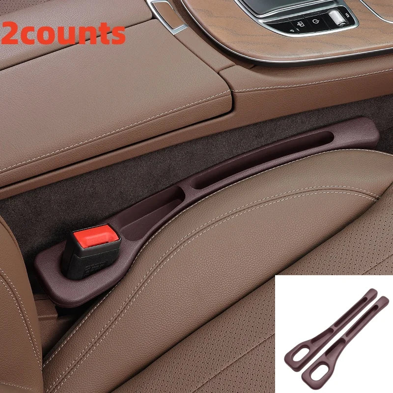 2-Pack Waterproof PU Car Seat Gap Plug Strip with Storage Grooves