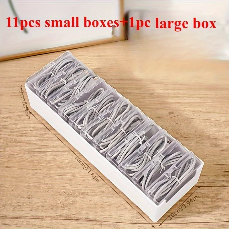 Desktop Cable Management Box & Charging Accessories Drawer Organizer