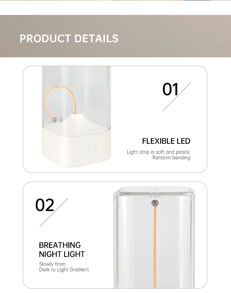 Minimalist Cordless Table Lamp – 3-Level Dimmable Rechargeable LED